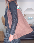 Sac à épaule XL 100% cuir taupe