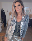 Veste cintrée esprit militaire avec strass