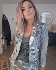 Veste cintrée esprit militaire avec strass