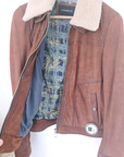 Bombers camel en cuir