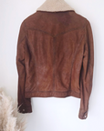 Bombers camel en cuir