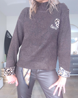 Pull chaud amour léopard