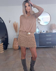 Robe Sharon bi-matière beige