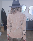 Veste velours ras tags