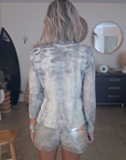 Veste cintrée esprit militaire avec strass