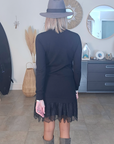 Robe noire maille pull à superposition léopard - 𝐌𝐚𝐫𝐢𝐧𝐚𝟒𝟒𝐟𝐚𝐦𝐢𝐥𝐲