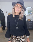 Pull noir à maille chaude - 𝐌𝐚𝐫𝐢𝐧𝐚𝟒𝟒𝐟𝐚𝐦𝐢𝐥𝐲
