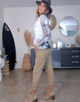 Pantalon jeeging beige foncé