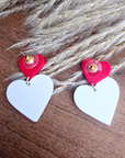 Boucles d'oreilles cœur zébrée