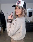 Pull beige à maille chaude
