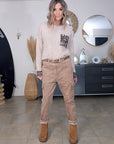 Pull beige à maille chaude