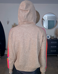 Cardigan à capuche à bandes fluo.