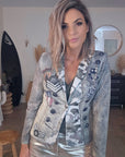 Veste cintrée esprit militaire avec strass