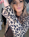 Perfecto suédine à imprimé léopard