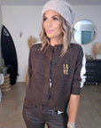 Cardigan love marron