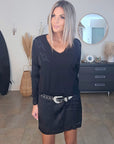 Pull noir éclairs strass