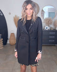 Manteau noir à clous mi-saison - 𝐌𝐚𝐫𝐢𝐧𝐚𝟒𝟒𝐟𝐚𝐦𝐢𝐥𝐲