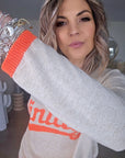 Pull beige vintage orange fluo - 𝐌𝐚𝐫𝐢𝐧𝐚𝟒𝟒𝐟𝐚𝐦𝐢𝐥𝐲