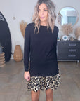 Robe noire maille pull à superposition léopard - 𝐌𝐚𝐫𝐢𝐧𝐚𝟒𝟒𝐟𝐚𝐦𝐢𝐥𝐲