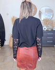 T-shirt noir manches dentelles - 𝐌𝐚𝐫𝐢𝐧𝐚𝟒𝟒𝐟𝐚𝐦𝐢𝐥𝐲