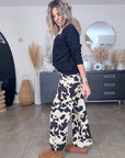 Pantalon ballon à imprimé annimal noir et marron