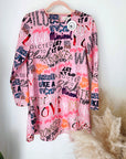 Robe rose à imprimé tags - 𝐌𝐚𝐫𝐢𝐧𝐚𝟒𝟒𝐟𝐚𝐦𝐢𝐥𝐲