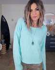 Pull double sens vert d'eau menthe - 𝐌𝐚𝐫𝐢𝐧𝐚𝟒𝟒𝐟𝐚𝐦𝐢𝐥𝐲