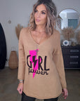 Pull tunique beige girl power - 𝐌𝐚𝐫𝐢𝐧𝐚𝟒𝟒𝐟𝐚𝐦𝐢𝐥𝐲
