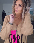 Pull tunique beige girl power - 𝐌𝐚𝐫𝐢𝐧𝐚𝟒𝟒𝐟𝐚𝐦𝐢𝐥𝐲