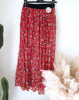 Jupe longue rouge à imprimé fleuri - 𝐌𝐚𝐫𝐢𝐧𝐚𝟒𝟒𝐟𝐚𝐦𝐢𝐥𝐲