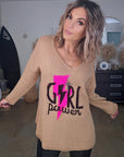 Pull tunique beige girl power - 𝐌𝐚𝐫𝐢𝐧𝐚𝟒𝟒𝐟𝐚𝐦𝐢𝐥𝐲
