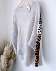 Pull beige à maille ajourée avec bandes latérales léo - 𝐌𝐚𝐫𝐢𝐧𝐚𝟒𝟒𝐟𝐚𝐦𝐢𝐥𝐲