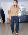 Pantalon droit gris anthracite ร fines rayures tabac - ๐๐๐ซ๐ข๐ง๐๐๐๐๐๐ฆ๐ข๐ฅ๐ฒ