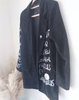 Veste en velours noir délavé à tags + pin's skull - 𝐌𝐚𝐫𝐢𝐧𝐚𝟒𝟒𝐟𝐚𝐦𝐢𝐥𝐲
