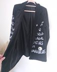 Veste en velours noir délavé à tags + pin's skull - 𝐌𝐚𝐫𝐢𝐧𝐚𝟒𝟒𝐟𝐚𝐦𝐢𝐥𝐲