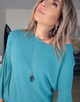 Pull bleu à maille fine - 𝐌𝐚𝐫𝐢𝐧𝐚𝟒𝟒𝐟𝐚𝐦𝐢𝐥𝐲