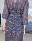 Robe 7/8è à imprimé léopard noir et marron - 𝐌𝐚𝐫𝐢𝐧𝐚𝟒𝟒𝐟𝐚𝐦𝐢𝐥𝐲