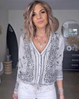 Cardigan marinière à imprimé bandana - 𝐌𝐚𝐫𝐢𝐧𝐚𝟒𝟒𝐟𝐚𝐦𝐢𝐥𝐲