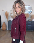 Perfecto aubergine 100% cuir - 𝐌𝐚𝐫𝐢𝐧𝐚𝟒𝟒𝐟𝐚𝐦𝐢𝐥𝐲