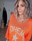 Pull orange fluo bohème - 𝐌𝐚𝐫𝐢𝐧𝐚𝟒𝟒𝐟𝐚𝐦𝐢𝐥𝐲
