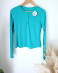 T-shirt bleu/vert à maille côtelée - 𝐌𝐚𝐫𝐢𝐧𝐚𝟒𝟒𝐟𝐚𝐦𝐢𝐥𝐲