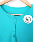 T-shirt bleu/vert à maille côtelée - 𝐌𝐚𝐫𝐢𝐧𝐚𝟒𝟒𝐟𝐚𝐦𝐢𝐥𝐲