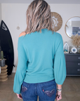 Pull bleu à maille fine - 𝐌𝐚𝐫𝐢𝐧𝐚𝟒𝟒𝐟𝐚𝐦𝐢𝐥𝐲