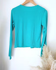 T-shirt bleu/vert à maille côtelée - 𝐌𝐚𝐫𝐢𝐧𝐚𝟒𝟒𝐟𝐚𝐦𝐢𝐥𝐲
