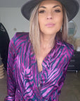 Robe portefeuille zébrée violette - 𝐌𝐚𝐫𝐢𝐧𝐚𝟒𝟒𝐟𝐚𝐦𝐢𝐥𝐲