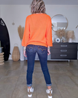 Pull orange fluo bohème - 𝐌𝐚𝐫𝐢𝐧𝐚𝟒𝟒𝐟𝐚𝐦𝐢𝐥𝐲