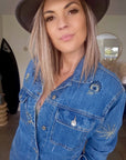Veste brodée en jean bleu - 𝐌𝐚𝐫𝐢𝐧𝐚𝟒𝟒𝐟𝐚𝐦𝐢𝐥𝐲
