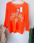 Pull orange fluo bohème - 𝐌𝐚𝐫𝐢𝐧𝐚𝟒𝟒𝐟𝐚𝐦𝐢𝐥𝐲