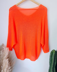 Pull orange fluo bohème - 𝐌𝐚𝐫𝐢𝐧𝐚𝟒𝟒𝐟𝐚𝐦𝐢𝐥𝐲