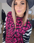 Pull chaud à imprimé léopard rose fuchsia - 𝐌𝐚𝐫𝐢𝐧𝐚𝟒𝟒𝐟𝐚𝐦𝐢𝐥𝐲